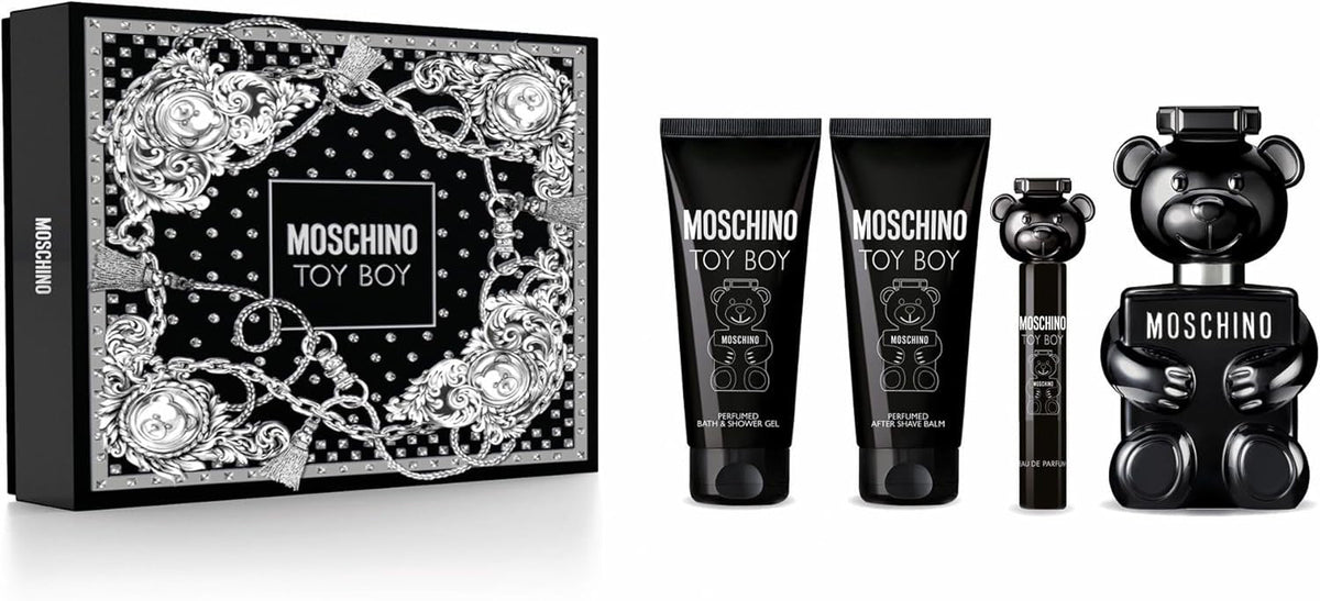 Moschino Toy Boy Set (2025) 3.4oz EDP & .3oz EDP & 3.4oz SG & 3.4oz BL