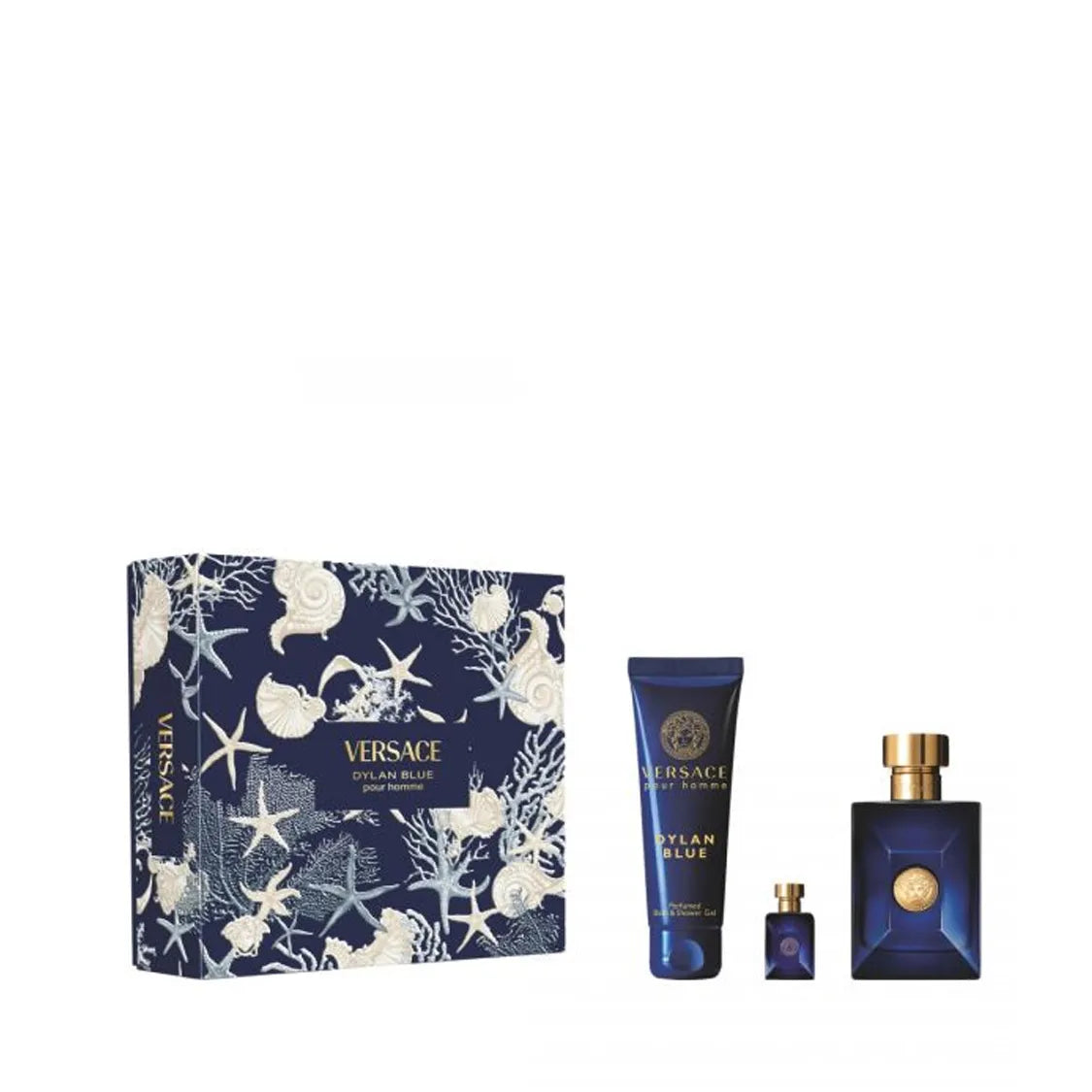 Versace Dylan Blue Men Set 3.4oz EDT & .34oz EDT & 5oz SG