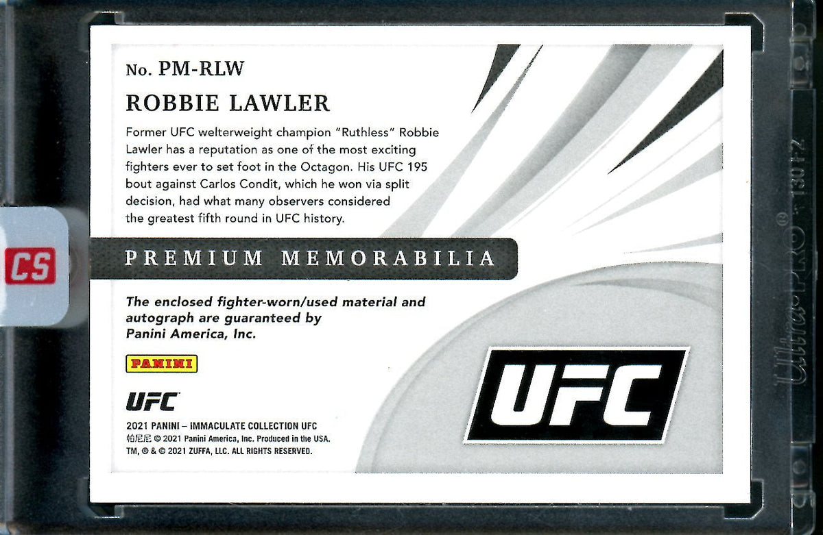 2021 Panini Immaculate Robbie Lawlar Patch Auto /8 UFC
