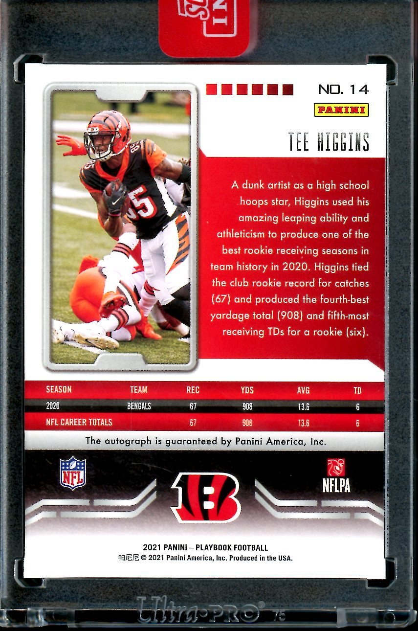 2021 Panini Playbook Tee Higgins Auto /10 Bengals
