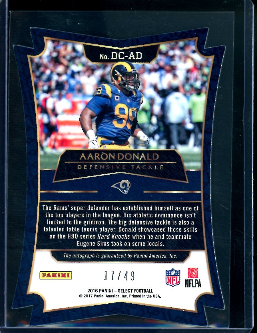 2016 Panini Select Aaron Donald Auto /49 Rams