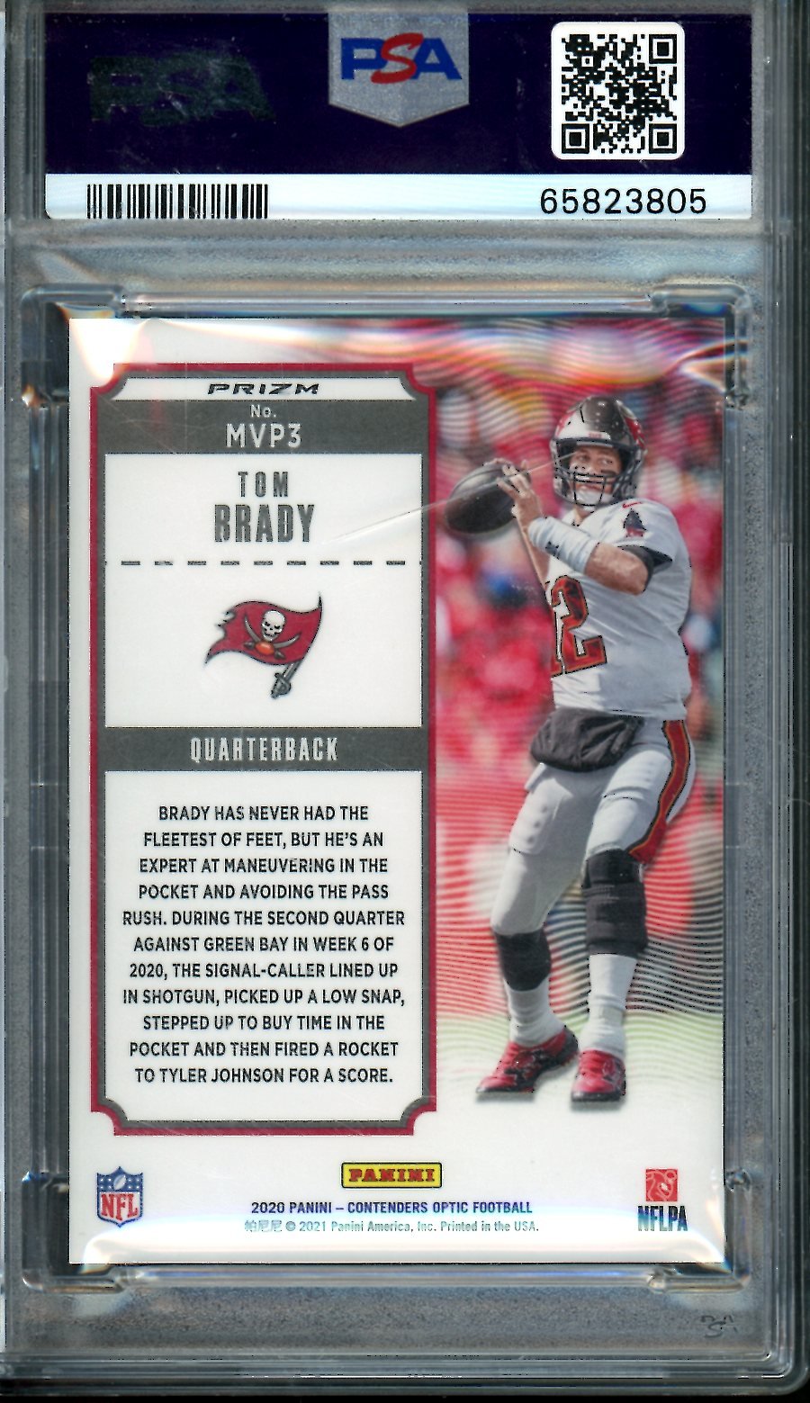 2020 Panini Contenders Optic Tom Brady MVP Contenders PSA 9 Buccaneers