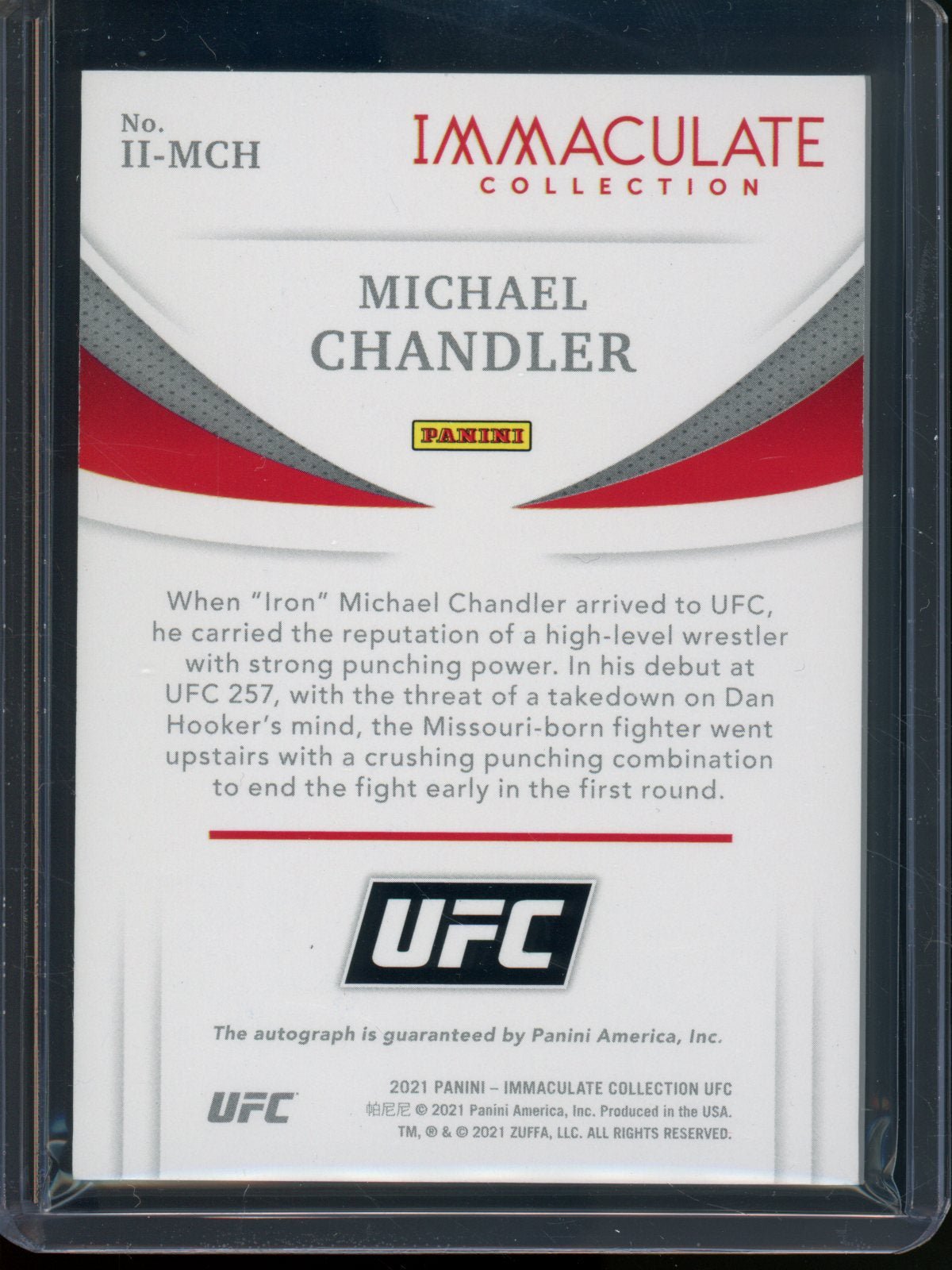 2021 Panini Immaculate Michael Chandler Rookie RC Autograph /99 #II-MCH