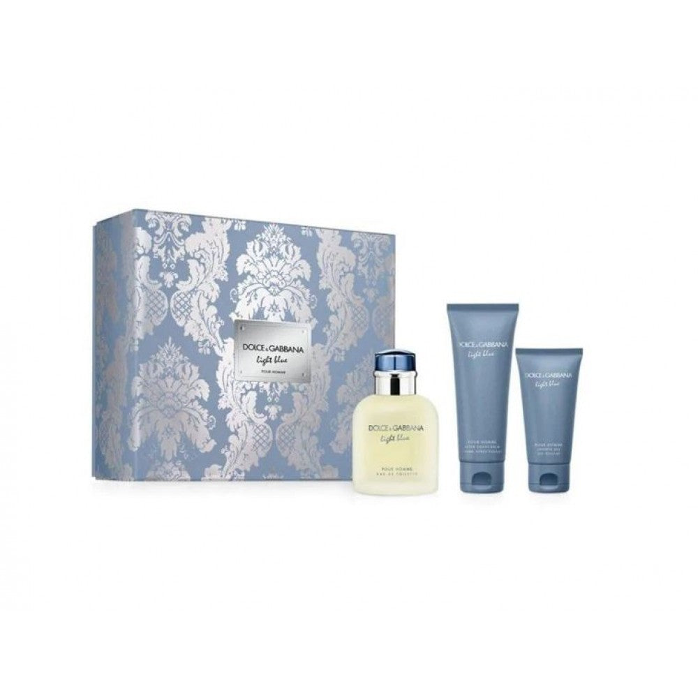 D&G Light Blue Gift Set 4.2oz EDT & 1.6oz ASB & 1.6oz Shower Gel