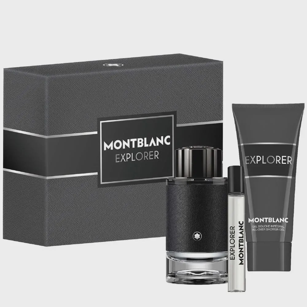 Mont Blanc Explorer Men Gift Set 3.4oz EDP & .25oz EDP & 3.4 SG