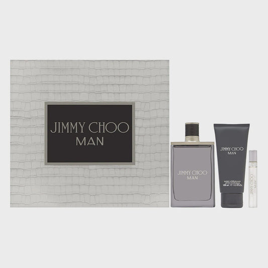 Jimmy Choo Man Set 3.3oz EDT & .34oz EDT & 3.3oz SG”
