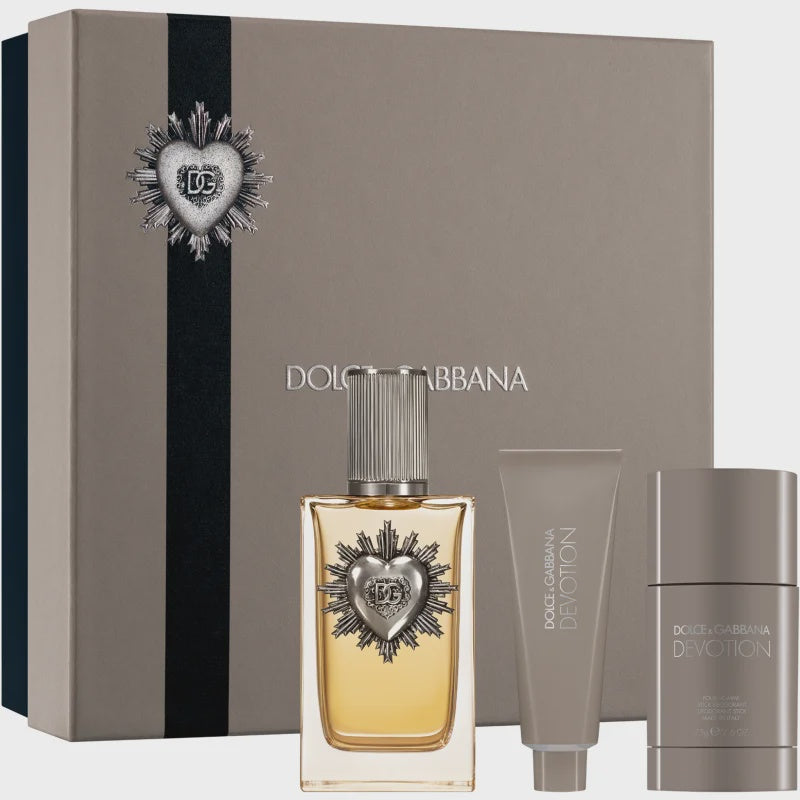 Dolce & Gabbana Devotion Men Set 3.4oz EDP & 1.7oz SG & 2.5oz Deo