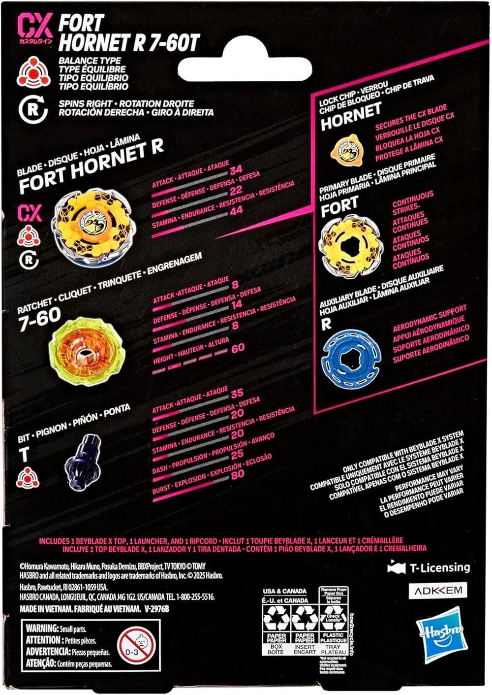 Hasbro Beyblade X Fort Hornet R 7-60T CX Starter Pack Set