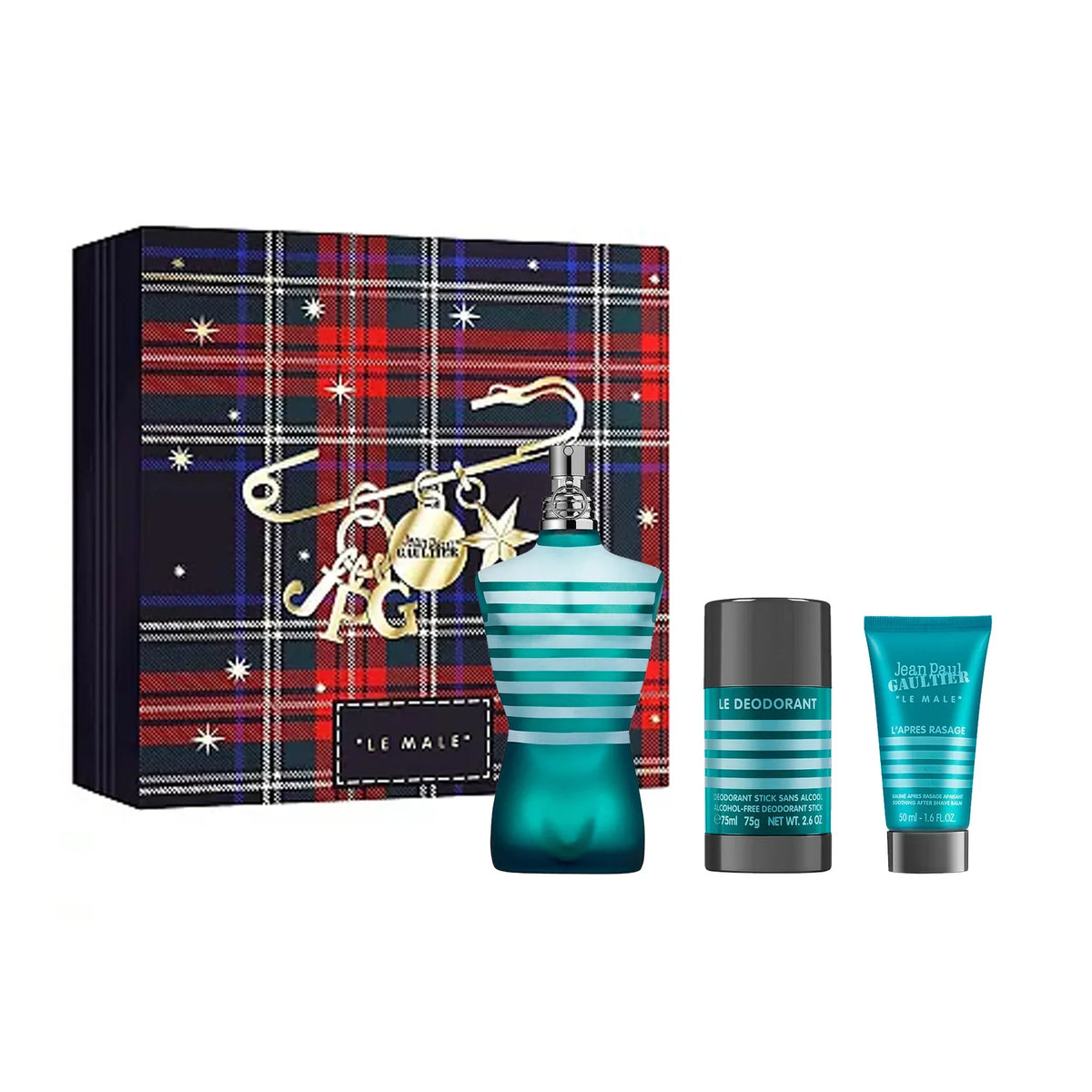 JPG Le Male Set 4.2oz EDT & 1.7oz Aftershave Balm & 2.6oz Deodorant
