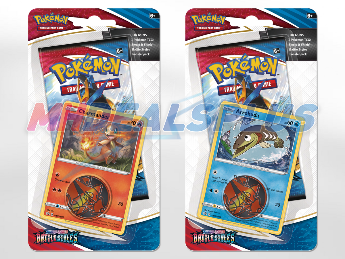 Pokemon TCG Battle Styles Checklane Blister Charmander & Arrokuda - Set of 2