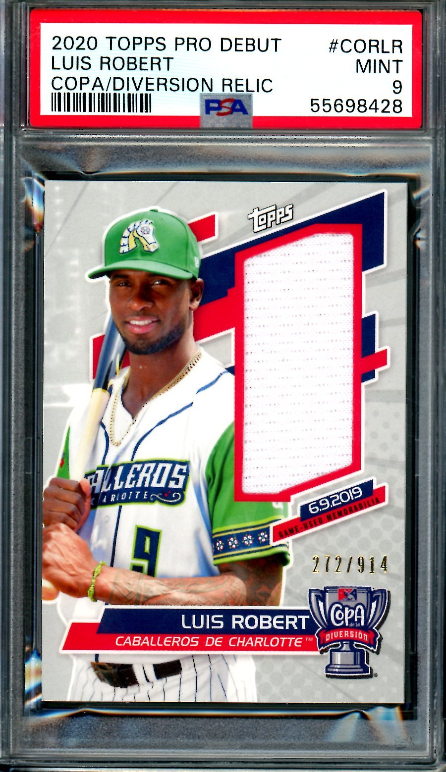 2020 Topps Pro Debut Luis Robert Patch /914 PSA 9 White Sox