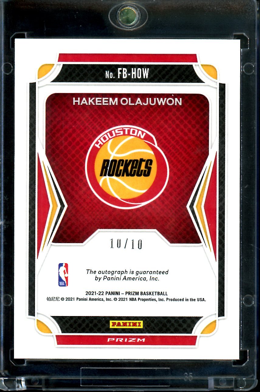 2021/22 Panini Prizm Hakeem Olajuwon Fast Break Auto Gold /10 Rockets