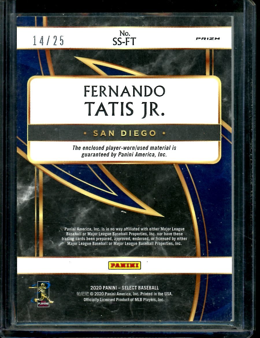2020 Panini Select Fernando Tatis Jr. Patch Cracked Ice /25 Padres