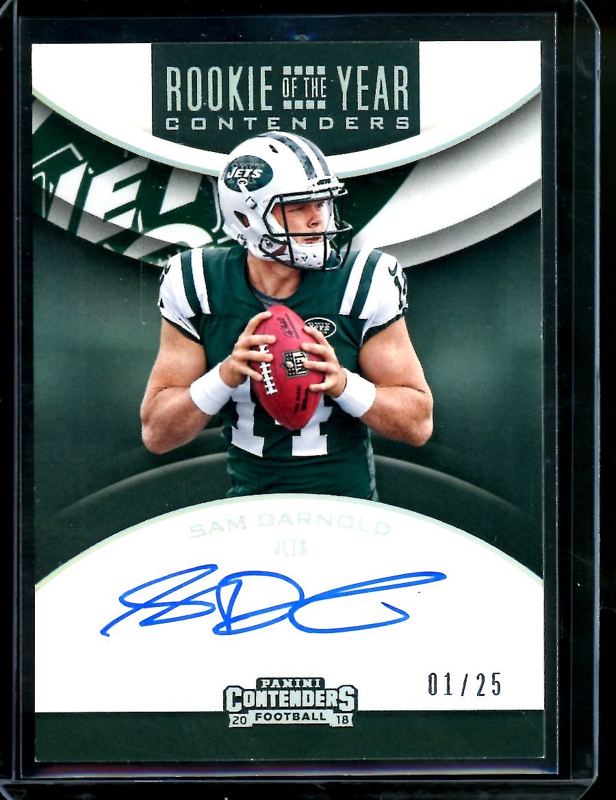 2018 Panini Contenders Sam Darnold Rookie of the Year Auto /25 Jets