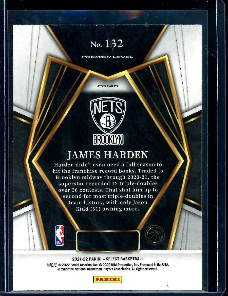 2021/22 Panini Select James Harden Zebra SSP Clippers