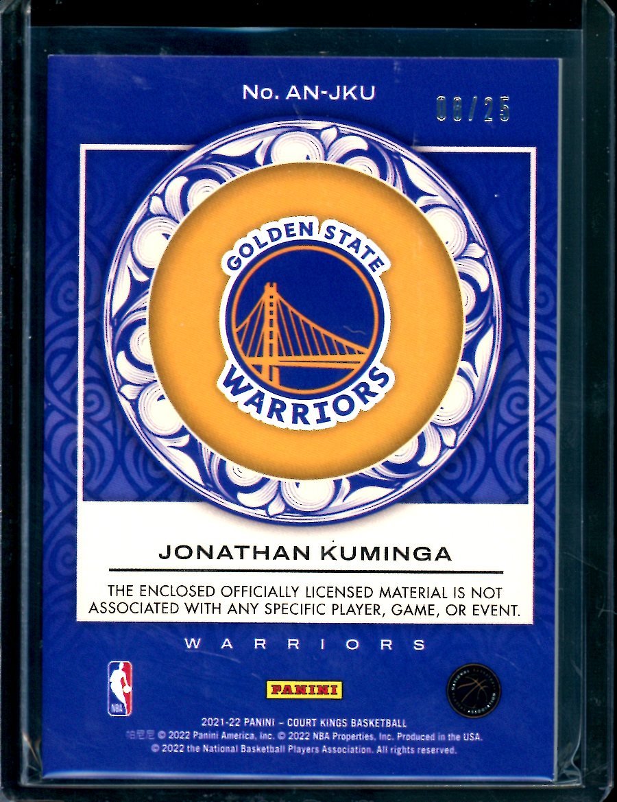2021/22 Panini Crown Royale Jonathan Kuminga Rookie Art Nouveau Patch /25 Warriors