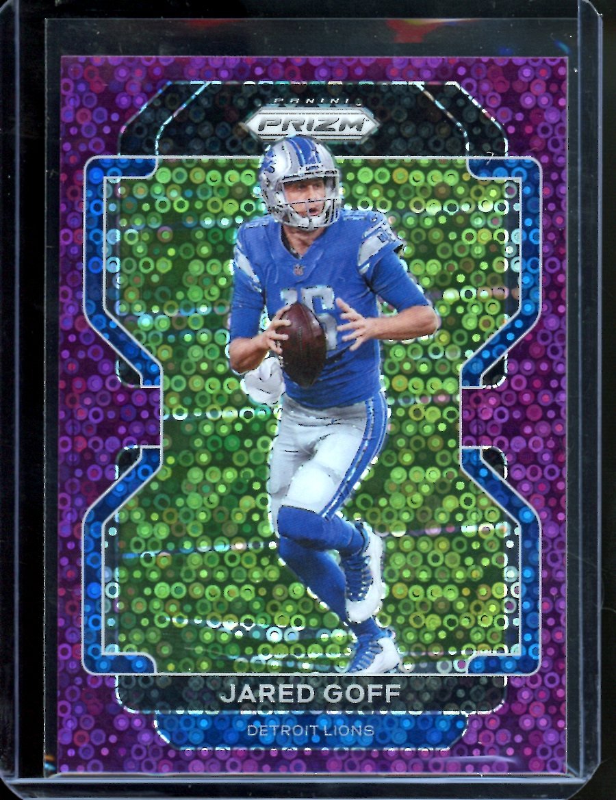 2021 Panini Prizm Jared Goff Purple Disco /35 Lions