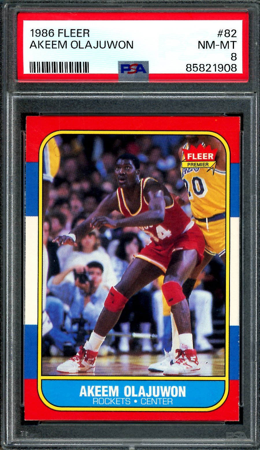 1986 Fleer Akeem Olajuwon PSA 8 Rockets