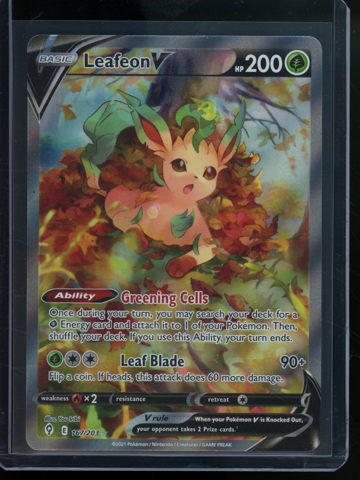 2021 Pokemon Evolving Skies Leafeon V 167/203