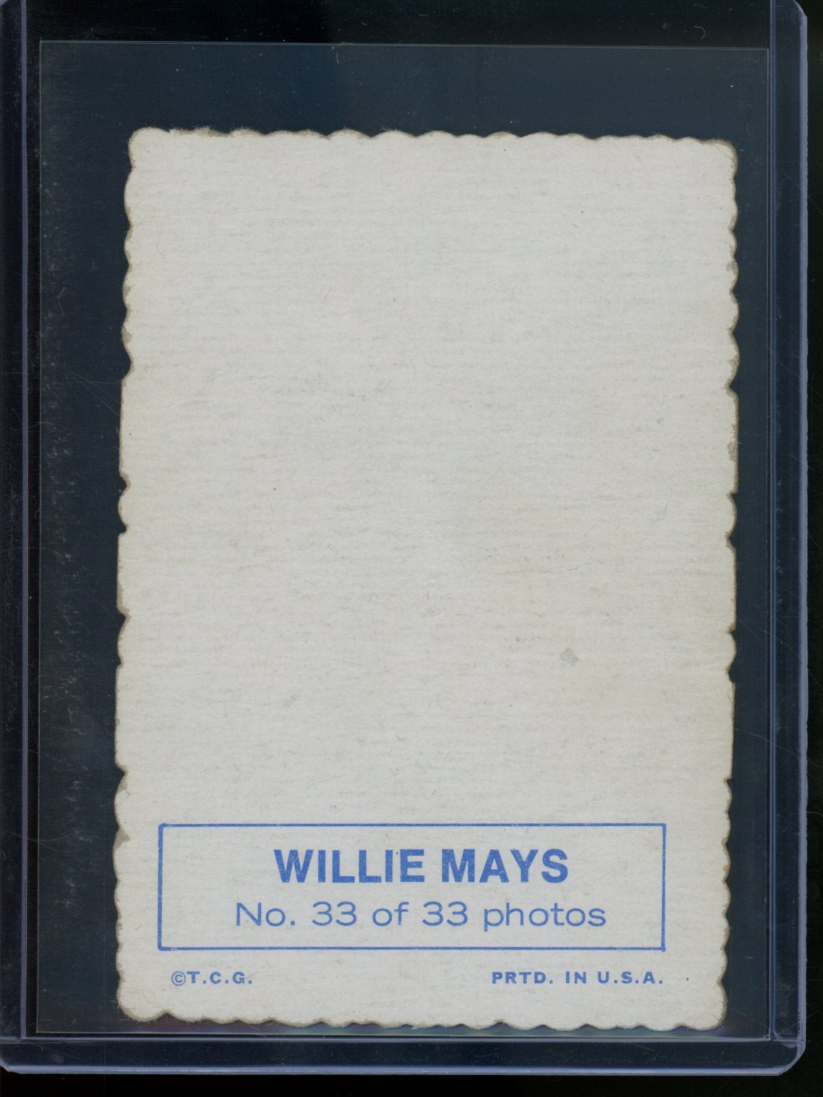 1969 Topps Deckle Willie Mays 33/33 Giants