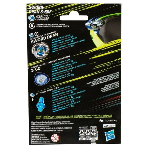 HASBRO Dran Sword 3-60F Beyblade X Starter