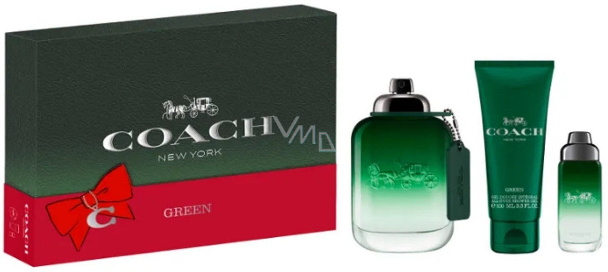 Coach Green Men Set 3.3oz EDT & 3.3 Shower Gel & 0.5oz Mini