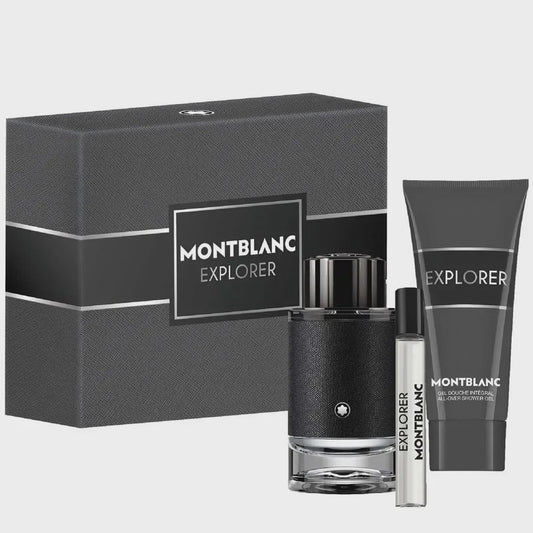 Mont Blanc Explorer Men Gift Set 3.4oz EDP & .25oz EDP & 3.4 SG